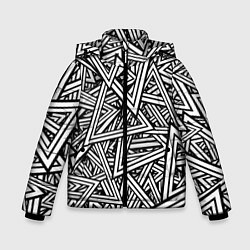 Куртка зимняя для мальчика Треугольники, цвет: 3D-черный