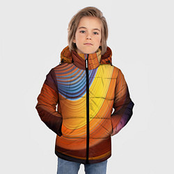 Куртка зимняя для мальчика Плавные Линии, цвет: 3D-светло-серый — фото 2