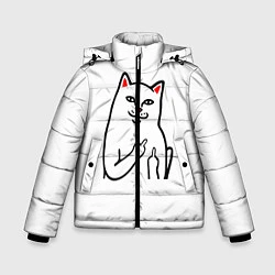 Куртка зимняя для мальчика Meme Cat, цвет: 3D-черный