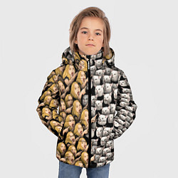 Куртка зимняя для мальчика Девушки орут на котиков, цвет: 3D-светло-серый — фото 2