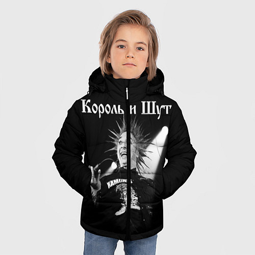 Зимняя куртка для мальчика Король и Шут Анархия спина / 3D-Черный – фото 3
