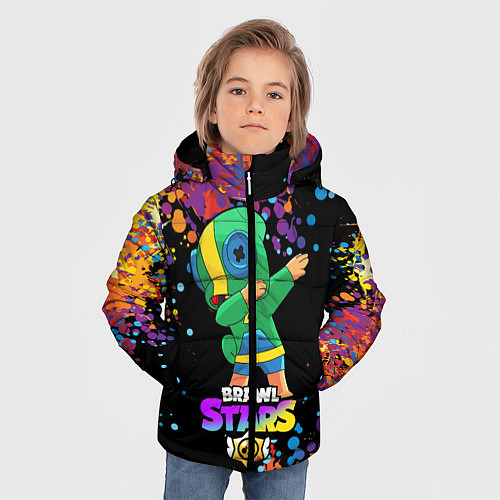 Зимняя куртка для мальчика Brawl Stars Leon, Dab / 3D-Черный – фото 3