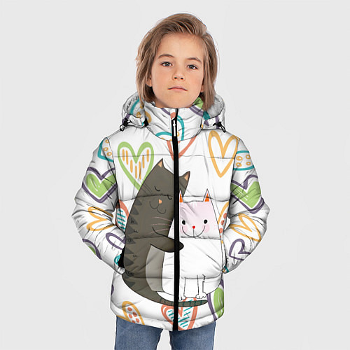 Зимняя куртка для мальчика Сладкая парочка / 3D-Черный – фото 3