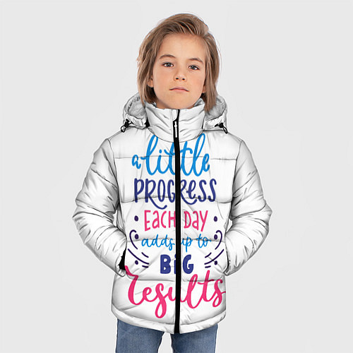 Зимняя куртка для мальчика Полезная мотивация для работы / 3D-Черный – фото 3