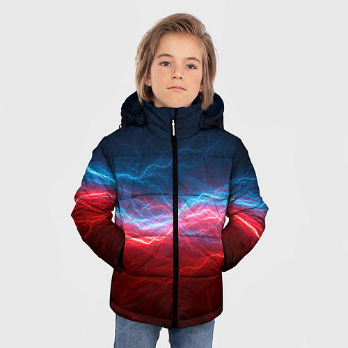 Зимняя куртка для мальчика Огонь и лёд / 3D-Черный – фото 3