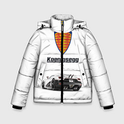 Куртка зимняя для мальчика Koenigsegg, цвет: 3D-черный