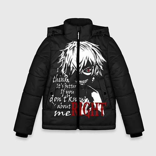 Зимняя куртка для мальчика Токийский гуль / 3D-Светло-серый – фото 1