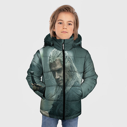 Зимняя куртка для мальчика Ведьмак Геральт / 3D-Черный – фото 3