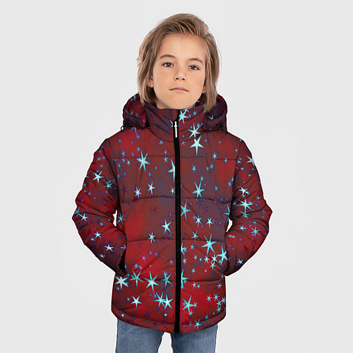 Зимняя куртка для мальчика Звезды / 3D-Черный – фото 3