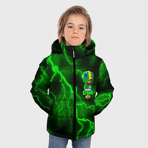 Зимняя куртка для мальчика Brawl Stars LEON / 3D-Черный – фото 3