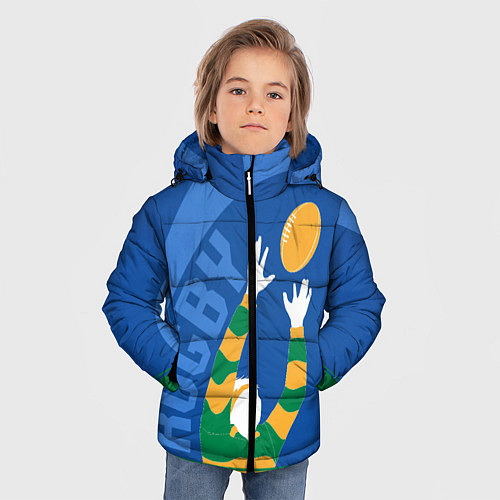 Зимняя куртка для мальчика Регби / 3D-Черный – фото 3