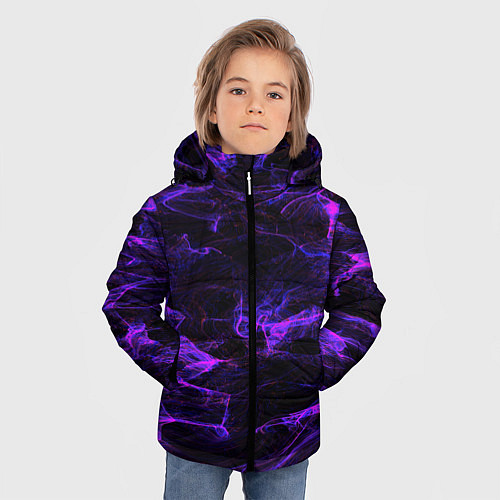 Зимняя куртка для мальчика Текстуры / 3D-Черный – фото 3