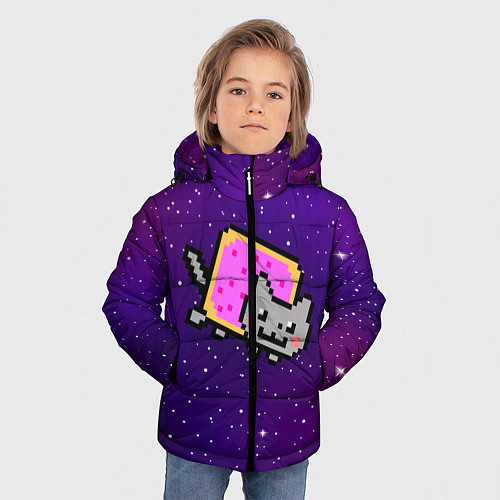 Зимняя куртка для мальчика Nyan Cat / 3D-Черный – фото 3