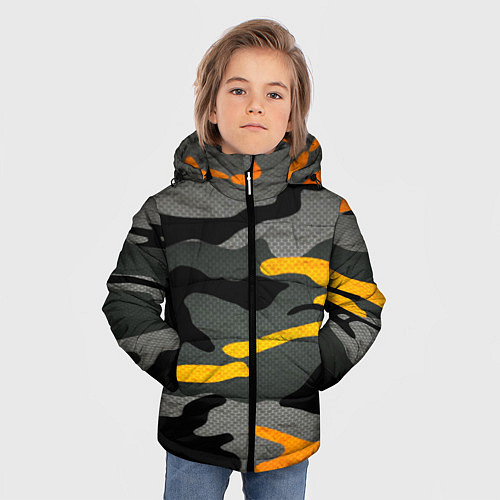 Зимняя куртка для мальчика КАМУФЛЯЖ АРМЕЙСКИЙ / 3D-Черный – фото 3