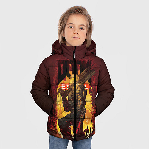 Зимняя куртка для мальчика Doom Eternal / 3D-Черный – фото 3