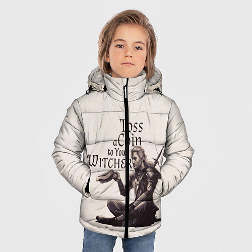 Зимняя куртка для мальчика Toss a coin to your Witcher / 3D-Черный – фото 3