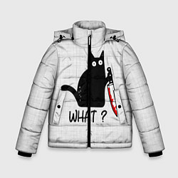 Куртка зимняя для мальчика What cat, цвет: 3D-светло-серый