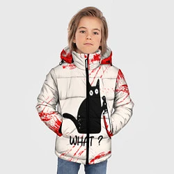 Куртка зимняя для мальчика What cat, цвет: 3D-светло-серый — фото 2