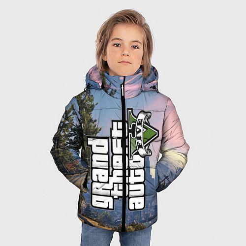 Зимняя куртка для мальчика GTA 5 / 3D-Черный – фото 3