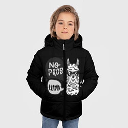 Куртка зимняя для мальчика Лама: Нет проблем, цвет: 3D-черный — фото 2