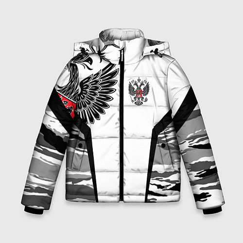 Зимняя куртка для мальчика Камуфляж Россия / 3D-Светло-серый – фото 1