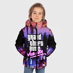 Куртка зимняя для мальчика Grand Theft Auto Vice City, цвет: 3D-черный — фото 2