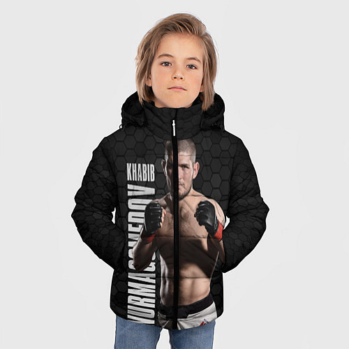 Зимняя куртка для мальчика Хабиб Нурмагомедов / 3D-Черный – фото 3