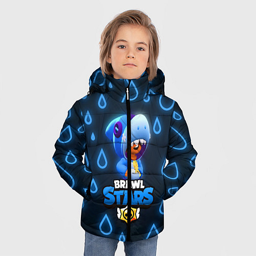 Зимняя куртка для мальчика Brawl Stars Leon Shark / 3D-Черный – фото 3