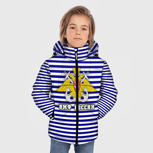 Зимняя куртка для мальчика Тельняшка ВМФ / 3D-Черный – фото 3