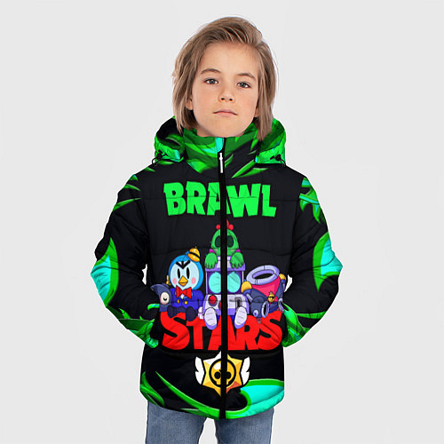Зимняя куртка для мальчика BRAWL STARS Пламя / 3D-Черный – фото 3