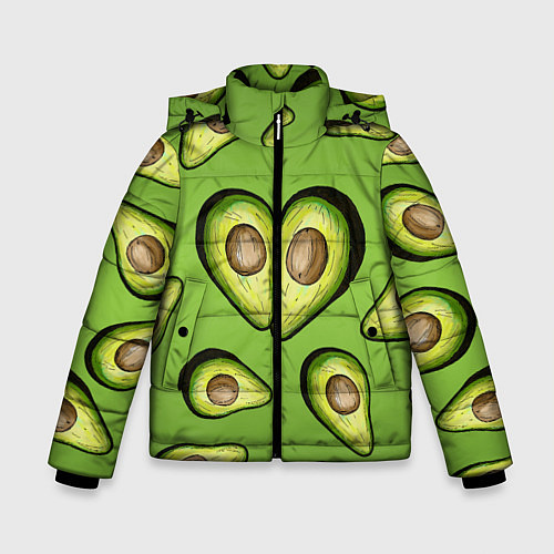 Зимняя куртка для мальчика Люблю авокадо / 3D-Светло-серый – фото 1
