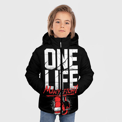Зимняя куртка для мальчика One Life Many Fight / 3D-Черный – фото 3