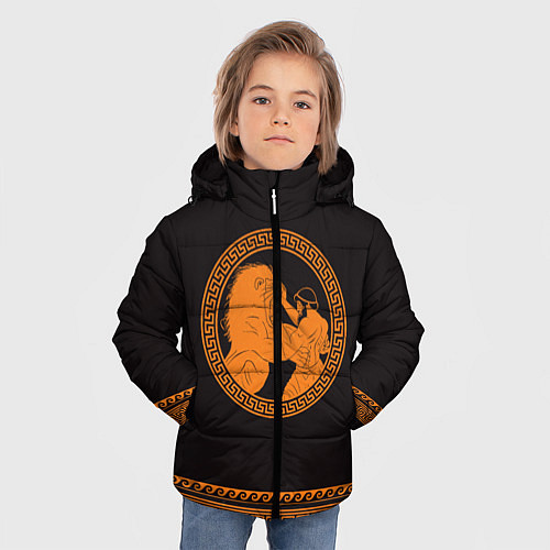 Зимняя куртка для мальчика Греко-римская борьба / 3D-Черный – фото 3