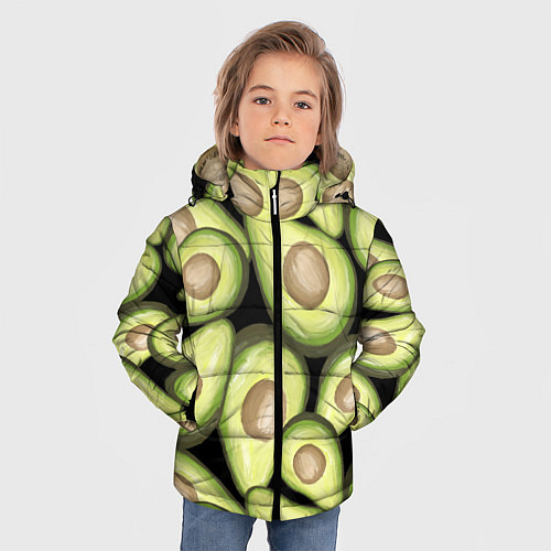 Зимняя куртка для мальчика Avocado background / 3D-Черный – фото 3
