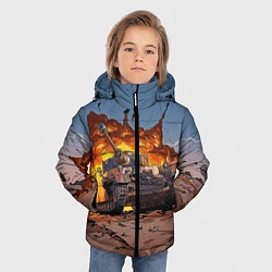 Куртка зимняя для мальчика Танк, цвет: 3D-красный — фото 2