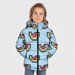 Куртка зимняя для мальчика Пиксельный арбуз, цвет: 3D-черный — фото 2