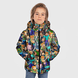 Куртка зимняя для мальчика MINECRAFT ПЕРСОНАЖИ, цвет: 3D-светло-серый — фото 2