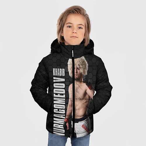Зимняя куртка для мальчика Хабиб Нурмагомедов / 3D-Черный – фото 3