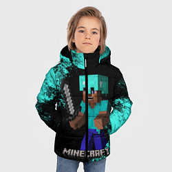 Куртка зимняя для мальчика MINECRAFT, цвет: 3D-черный — фото 2