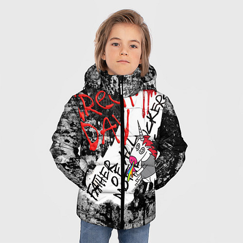 Зимняя куртка для мальчика Green Day - Father of All MF / 3D-Черный – фото 3