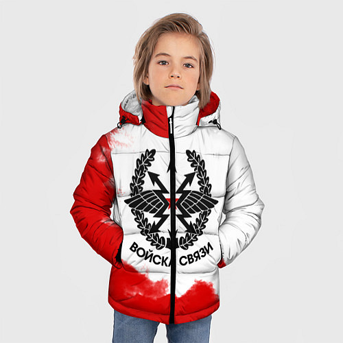 Зимняя куртка для мальчика Войска связи / 3D-Черный – фото 3