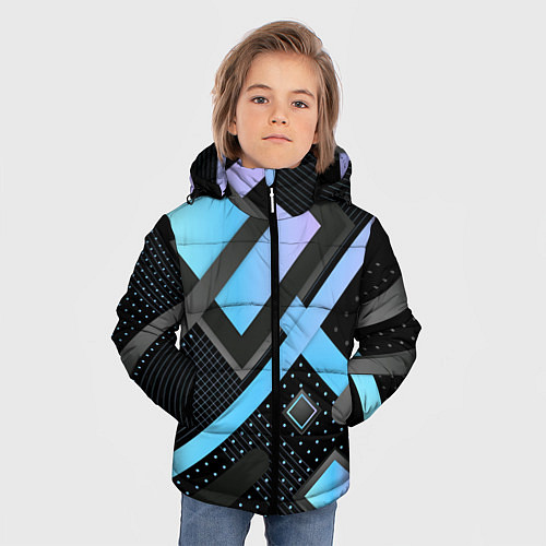 Зимняя куртка для мальчика Modern Geometry / 3D-Черный – фото 3