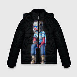 Куртка зимняя для мальчика CountryHumans - Россия, цвет: 3D-черный
