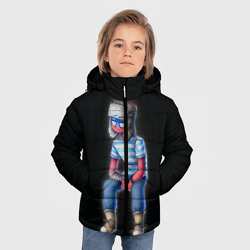 Зимняя куртка для мальчика CountryHumans - Россия / 3D-Черный – фото 3