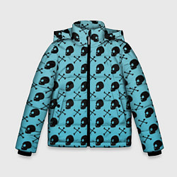 Куртка зимняя для мальчика Череп и кости, цвет: 3D-черный