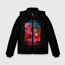 Куртка зимняя для мальчика Очень странные дела, цвет: 3D-черный