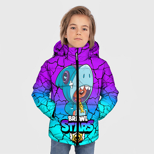 Зимняя куртка для мальчика Brawl stars leon shark / 3D-Черный – фото 3