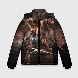 Куртка зимняя для мальчика КРОВЬ И ВЕДЬМАК, цвет: 3D-черный