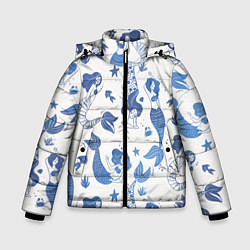 Куртка зимняя для мальчика Мир русалок, цвет: 3D-черный