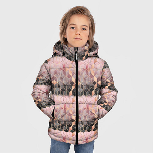 Зимняя куртка для мальчика Geometry Pattern / 3D-Черный – фото 3